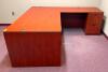 DESCRIPTION: 72" X 84" L-SHAPED WOODEN OFFICE DESK LOCATION: UPSTAIRS OFFICE QTY: 1