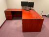 DESCRIPTION: 72" X 84" L-SHAPED WOODEN OFFICE DESK LOCATION: UPSTAIRS OFFICE QTY: 1 - 2