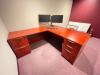 DESCRIPTION: 72" X 84" L-SHAPED WOODEN OFFICE DESK LOCATION: UPSTAIRS OFFICE QTY: 1 - 3