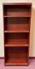 DESCRIPTION: 4-TIER WOODEN BOOK SHELF SIZE: 29" X 12" X 72" LOCATION: UPSTAIRS OFFICE QTY: 1