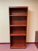 DESCRIPTION: 4-TIER WOODEN BOOK SHELF SIZE: 29" X 12" X 72" LOCATION: UPSTAIRS OFFICE QTY: 1 - 2