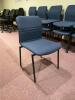 DESCRIPTION: (8) METAL FRAME SIDE CHAIR-BLUE LOCATION: UPSTAIRS OFFICE QTY: 8 - 3