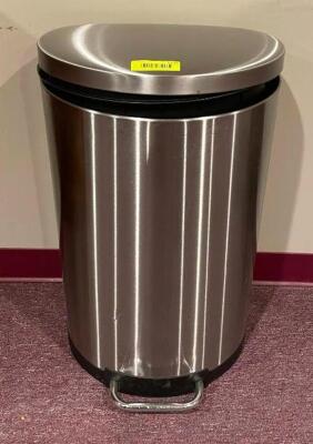 DESCRIPTION: STAINLESS KITCHEN TRASH BIN- STAINLESS LOCATION: UPSTAIRS OFFICE QTY: 1