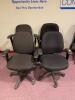 DESCRIPTION: (4) ROLLING OFFICE CHAIRS- BLACK LOCATION: UPSTAIRS OFFICE QTY: 4 - 2