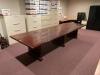 DESCRIPTION: 12' X 4' WOODEN CONFERENCE TABLE SIZE: 12' X 4' LOCATION: UPSTAIRS OFFICE QTY: 1 - 3