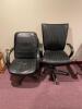 DESCRIPTION: (2) OFFICE CHAIRS-BLACK LOCATION: UPSTAIRS OFFICE QTY: 2 - 2