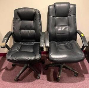 DESCRIPTION: (2) OFFICE CHAIRS-BLACK LOCATION: UPSTAIRS OFFICE QTY: 2