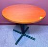 DESCRIPTION: 36" WOODEN TABLE SIZE: 36" LOCATION: UPSTAIRS OFFICE QTY: 1