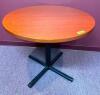 DESCRIPTION: 36" WOODEN TABLE SIZE: 36" LOCATION: UPSTAIRS OFFICE QTY: 1 - 3