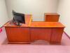 DESCRIPTION: 7' X 6' L-SHAPED WOODEN OFFICE DESK W/ 2-DRAWER FILE CABINET LOCATION: UPSTAIRS OFFICE QTY: 1 - 5