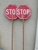 DESCRIPTION: (2) ROAD CREW STOP SIGNS W/ LONG HANDLES. LOCATION: SHOP QTY: 2 - 2