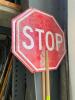 DESCRIPTION: (2) ROAD CREW STOP SIGNS W/ LONG HANDLES. LOCATION: SHOP QTY: 2 - 3