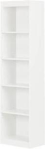 DESCRIPTION: (1) NARROW BOOKCASE BRAND/MODEL: SOUTH SHORE #500387446 INFORMATION: WHITE RETAIL$: $81.55 EA QTY: 1