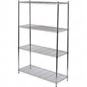 DESCRIPTION: (2) STORAGE SHELVES BRAND/MODEL: QUANTUM STORAGE SYSTEMS INFORMATION: WIRE, 4 SHELF RETAIL$: $590.64 EA SIZE: 36X12X74 QTY: 2