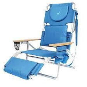 DESCRIPTION: (1) RECLINING 3 IN 1 BEACH CHAIR BRAND/MODEL: OSTRICH INFORMATION: BLUE RETAIL$: $172.99 EA QTY: 1