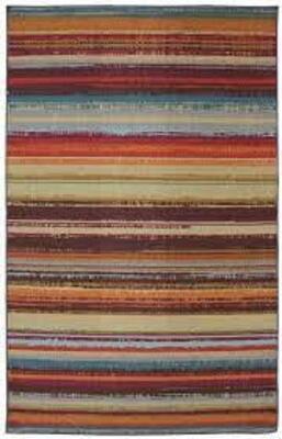 DESCRIPTION: (1) INDOOR/OUTDOOR AREA RUG BRAND/MODEL: MOHAWK HOME #11741 INFORMATION: AVENUE STRIPE #416 MULTI RETAIL$: $99.00 EA SIZE: 60"X96" QTY: 1