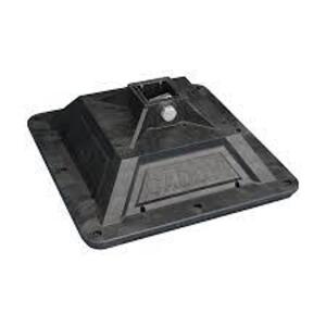 DESCRIPTION: (4) PYRAMID H-FRAME POST BASE WITH RUBBER INTERFACE BRAND/MODEL: NVENT CADDY #PHBR INFORMATION: BLACK, WITH WHITE. IMAGES ARE FOR ILLUSTR