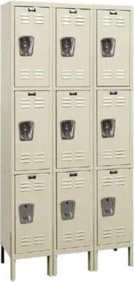 DESCRIPTION (1) HALLOWELL PREMINUM WARDROBE LOCKERS BRAND/MODEL U3258-3A-PT ADDITIONAL INFORMATION 9-DOORS/TAN/RETAILS AT $1,440.20 SIZE 36"W X 15"D X