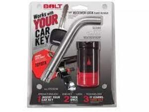 DESCRIPTION: (1) RECEIVER LOCK BRAND/MODEL: BOLT INFORMATION: WORKS WITH YOUR CAR KEY RETAIL$: $29.95 EA SIZE: 1/2" QTY: 1