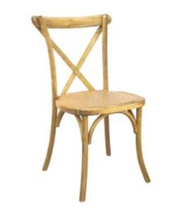 DESCRIPTION: (1) DINING ROOM X-BACK TABLE CHAIR BRAND/MODEL: BELNICK INFORMATION: NATURAL WOOD RETAIL$: $82.78 EA QTY: 1