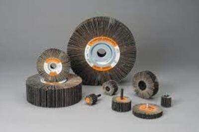 DESCRIPTION: (2) BOXES OF (10) FLAP WHEELS BRAND/MODEL: STANDARD ABRASIVES #613445 RETAIL$: $1,570.00 EA SIZE: 2X1X1/4 QTY: 2