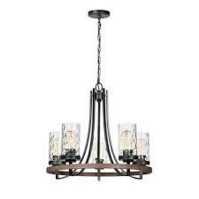 DESCRIPTION: (1) CHANDELIER BRAND/MODEL: SEAGULL #1004394276 INFORMATION: BRONZE RETAIL$: $300.00 EA SIZE: 24 IN QTY: 1