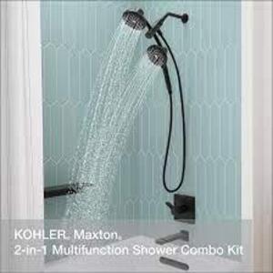 DESCRIPTION: (1) DUAL SHOWER HEAD BRAND/MODEL: KOHLER #K4144-0 INFORMATION: MAXTON BLACK RETAIL$: $180.016 EA QTY: 1