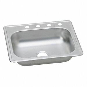 DESCRIPTION: (1) DAYTON SERIES SINGLE BOWL DROP IN SINK BRAND/MODEL: ELKAY #11U319 INFORMATION: STAINLESS RETAIL$: $100.00 EA SIZE: 21X15 QTY: 1