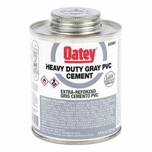 DESCRIPTION: (2) PVC CEMENT BRAND/MODEL: OATEY #39AN94 INFORMATION: GRAY RETAIL$: $24.43 EA SIZE: 16 OZ QTY: 2