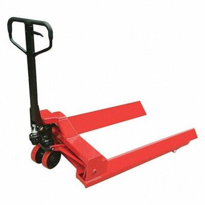 DESCRIPTION: (1) ROLL AND WHEEL MANUAL PALLET JACK BRAND/MODEL: DAYTON #30LU69 INFORMATION: RED RETAIL$: 1534.4 SIZE: 48" x 6 1/4" X 39 3/8" QTY: 1