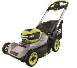 DESCRIPTION (1) RYOBI SELF-PROPELLED LAWN MOWER BRAND/MODEL RY401140US ADDITIONAL INFORMATION CORDLESS/BATTERY/70-MINUTES OF RUNTIME/7-POSITION/RETAIL