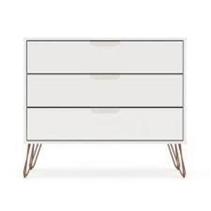 DESCRIPTION: (1) ROCKEFELLER DRESSER BRAND/MODEL: MANHATTAN COMFORT INFORMATION: WHITE RETAIL$: $280.00 EA SIZE: 3 DRAWER QTY: 1