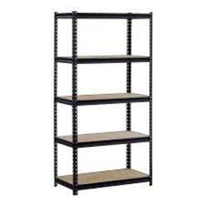 DESCRIPTION: (1) HEAVY DUTY STEEL SHELVING BRAND/MODEL: EDSAL MUSCLE RACK #UR245P INFORMATION: BLACK RETAIL$: 65.98 EA SIZE: 48X24X72 QTY: 1