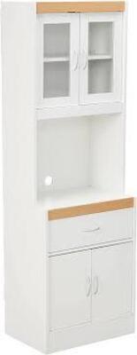 DESCRIPTION: (1) STANDING KITCHEN CHINA CABINET BRAND/MODEL: HODEDAH #HIK96-T INFORMATION: WHITE AND BEECH RETAIL$: $178.76 EA QTY: 1