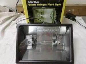 DESCRIPTION: (2) QUARTZ HALOGEN FLOOD LIGHT BRAND/MODEL: LUMAPRO RETAIL$: $20.17 EA SIZE: 500 WATT QTY: 2