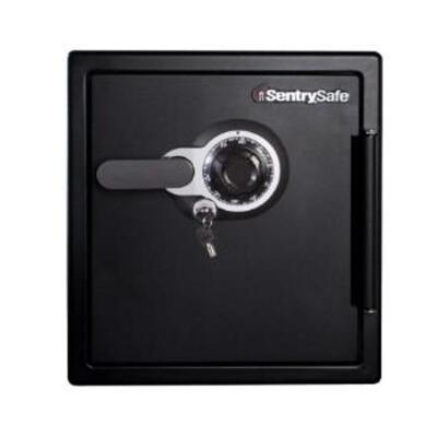 DESCRIPTION (1) SENTRY-SAFE BOX SAFE BRAND/MODEL SFW123DTB ADDITIONAL INFORMATION NO COMBINATION OR KEY/BLACK/RETAILS AT $349.00 SIZE 19.3"L X 16.3"W