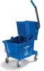 DESCRIPTION: (1) COMMERCIAL MOP BUCKET WITH SIDE PRESS WRINGER BRAND/MODEL: CARLISLE #3690814 INFORMATION: BLUE RETAIL$: $70.28 EA SIZE: 26 QT QTY: 1