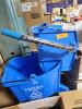 DESCRIPTION: (1) COMMERCIAL MOP BUCKET WITH SIDE PRESS WRINGER BRAND/MODEL: CARLISLE #3690814 INFORMATION: BLUE RETAIL$: $70.28 EA SIZE: 26 QT QTY: 1 - 3