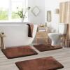 DESCRIPTION: (1) BATHROOM MAT SET BRAND/MODEL: CINDY COLLECTION INFORMATION: BROWN, 3 PIECE RETAIL$: $53.99 TOTAL SIZE: 18"X30", 18"X18", 18"X19" QTY: