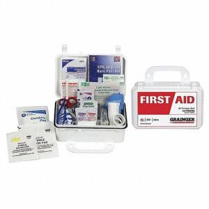 DESCRIPTION: (2) FIRST AID KIT BRAND/MODEL: GRAINGER #39N814 RETAIL$: $31.43 EA SIZE: 10 PERSON KIT QTY: 2