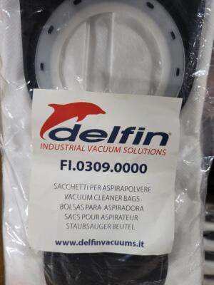 DESCRIPTION: (2) PACKS OF (4) VACUUM CLEANER BAGS BRAND/MODEL: DELFIN #FI.0309.0000 INFORMATION: WHITE RETAIL$: $296.49 PER PACK QTY: 2