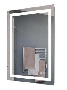 DESCRIPTION (1) EXBRITE BATHROOM MIRROR BRAND/MODEL JS-2836R-4-X-E ADDITIONAL INFORMATION TOUCH-BUTTON/ANTI-FOG/RETAILS AT $275.99 SIZE 36" X 28" THIS