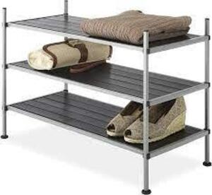 DESCRIPTION: (1) 3 TIER STORAGE SHELVES BRAND/MODEL: WHITMOR RETAIL$: $80.00 EA SIZE: 12X25.63X17 QTY: 1