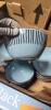 DESCRIPTION: (1) SET OF DISHES BRAND/MODEL: OVER AND BACK INFORMATION: BLUE QTY: 1 - 5