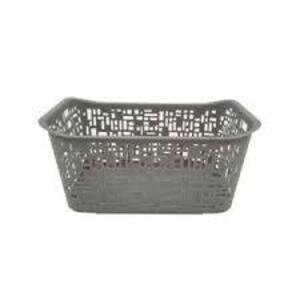 DESCRIPTION: (6) DECORATIVE STORAGE BIN BRAND/MODEL: HOMZ #2211054 INFORMATION: GREY RETAIL$: $6.00 EA SIZE: 14.75X10.5 X 6.75 QTY: 6