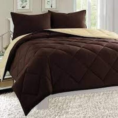 DESCRIPTION: (1) COMFORTER AND SHAM KIT BRAND/MODEL: ELEGANT COMFORT INFORMATION: BROWN AND CREAM RETAIL$: $70.00 EA SIZE: KING/CAL KING QTY: 1