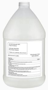 DESCRIPTION: (4) ALCOHOL ANTISEPTIC BRAND/MODEL: TOPICAL SOLUTION HAND RUB INFORMATION: 0.8 RETAIL$: $40.00 EA SIZE: 1 GALLON QTY: 4