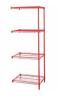 DESCRIPTION (1) GRAINGER WIRE SHELVING UNIT BRAND/MODEL 5GPW9 ADDITIONAL INFORMATION RED/4-SHELVES/2-POST/S-HOOKS SIZE 72"W X 63"H X 24"D THIS LOT IS