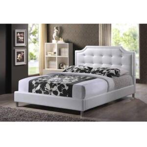 DESCRIPTION (1) CARLOTTA MODERN FULL BED FRAME BRAND/MODEL WI5190-2 ADDITIONAL INFORMATION WHITE/UPHOLSTERED HEADBOARD/RETAILS AT $349.00 SIZE QUEEN T