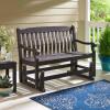 DESCRIPTION: (1) DARK BROWN OUTDOOR GLIDER BENCH BRAND/MODEL: BH&G DELAHEY RETAIL$: 194 SIZE: SEATS 2 QTY: 1